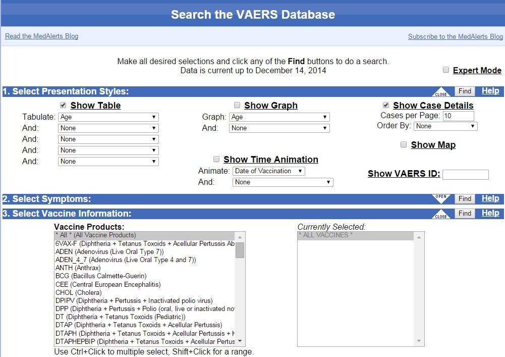 VAERS-search