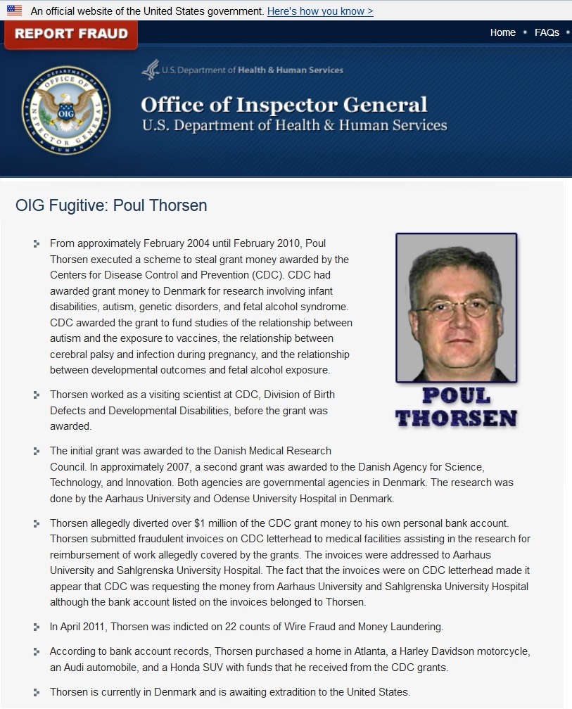OIG report Poul Thorsen Fugitive