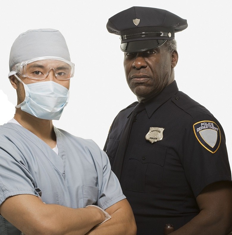 doctor and police officer