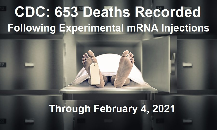 CDC: 653 Deaths Now Recorded Following Experimental mRNA COVID Injections with 12,697 Reported Injuries CDC-653-Deaths-COVID-Injections