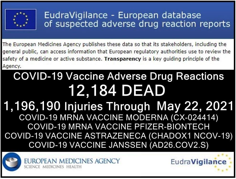 EUDRA Adverse Reaction Stats Though May 22nd, 2021 22052021-eu-injuries