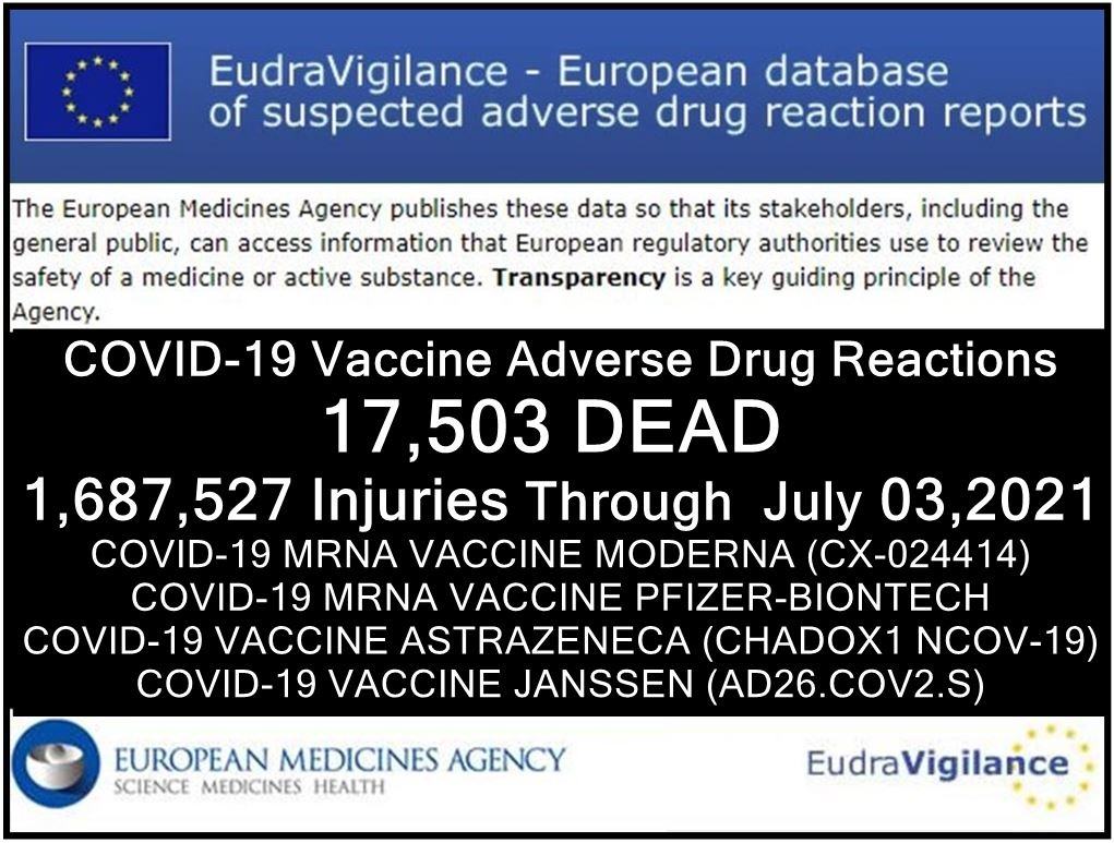 EUDRA Adverse Reaction Stats Though July 7th, 2021 03072021-adrre-eu-injuries