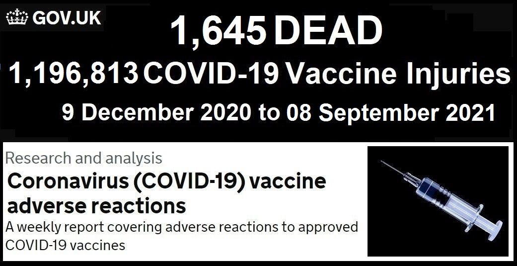 Fully Vaccinated Account for 74% of Covid-19 Deaths in the UK Summer Wave  UK-COVID-Vaccine-Adverse-Reactions-Report-9.15.21