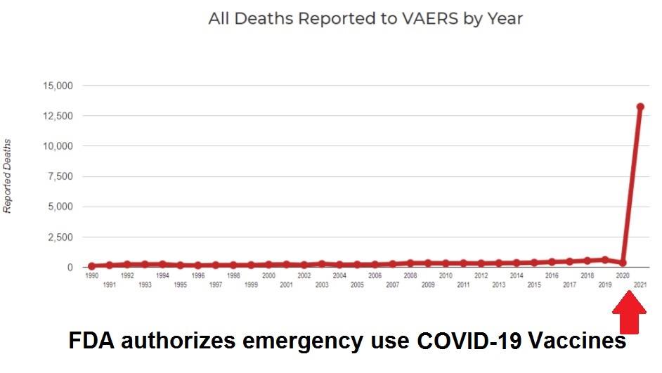 Vaers deaths by year 1