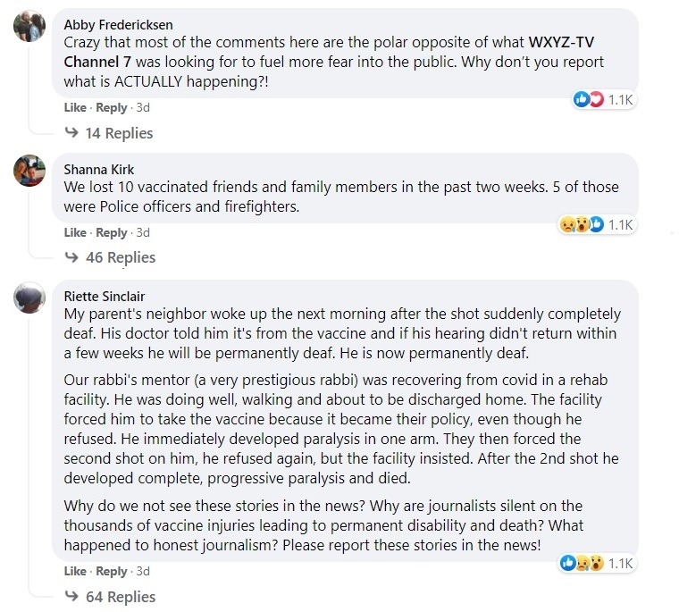 Local Detroit TV Asks for Stories of Unvaxxed Dying from COVID – Gets over 180K Responses of Vaccine Injured and Dead Instead WXYZ-unvax-stories-replies3a