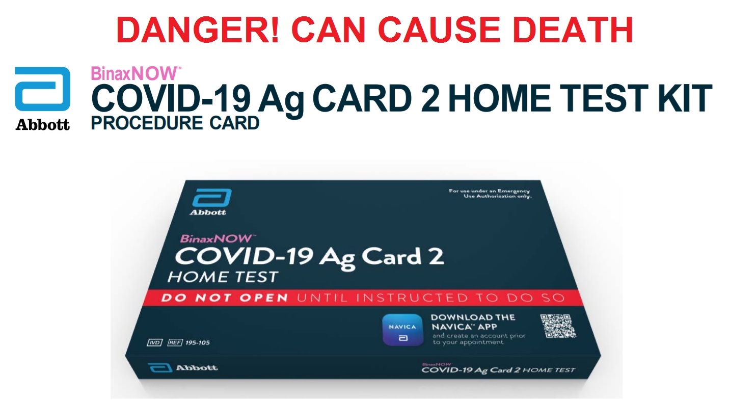 Poison Control Centers Issue Warning on Home COVID Test Kits as More than 200 Cases of Poisoning Reported Already BinaxNOW-danger