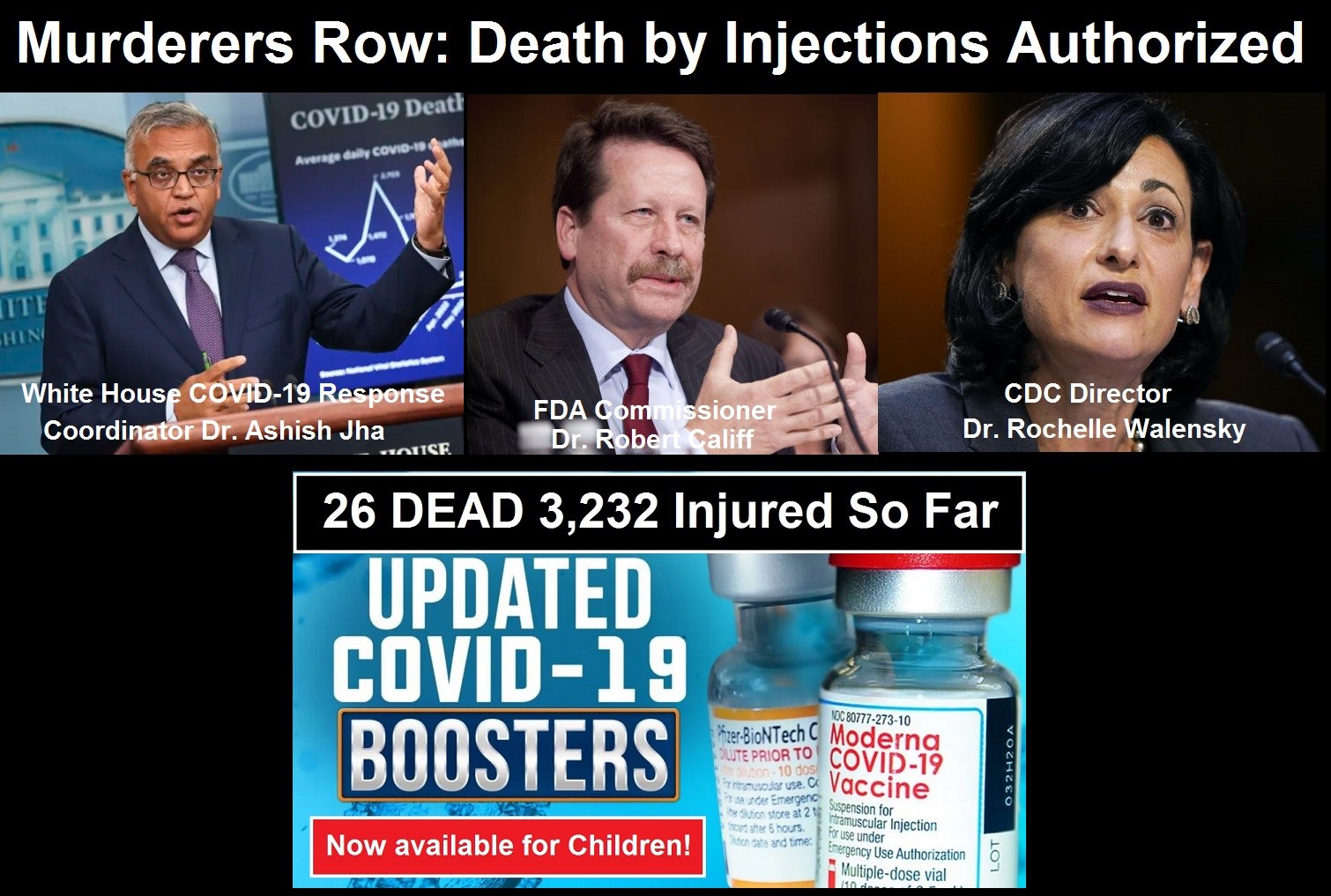 White House Extends COVID Public Health Emergency Status to Get More People Vaccinated with Deadly New Boosters Murderers-Row-Death-by-Injections