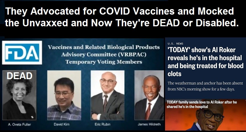 Pro-COVID Vaccine Authorities Continue to Die or Become Disabled After Mocking the Unvaccinated Mocked-unvaxxed-now-dead-or-disabled