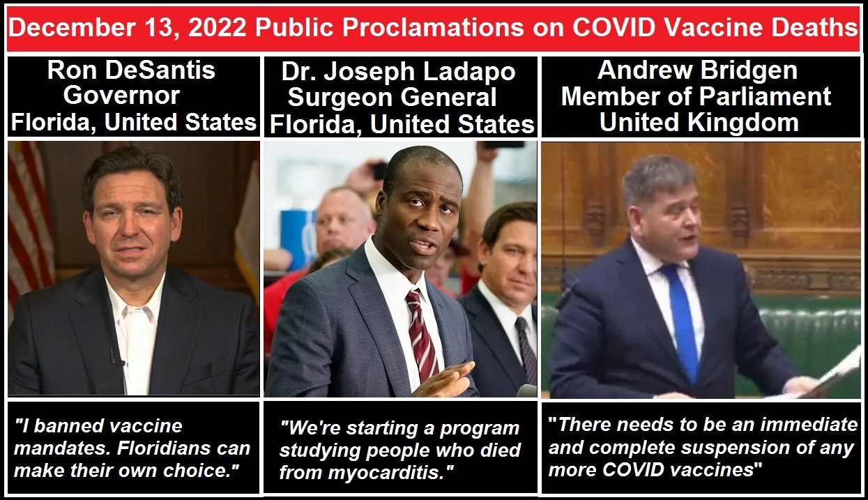 Why Hasn’t Governor DeSantis Stopped the COVID Vaccines in Florida When He Admits They are Killing People? December-13-2022