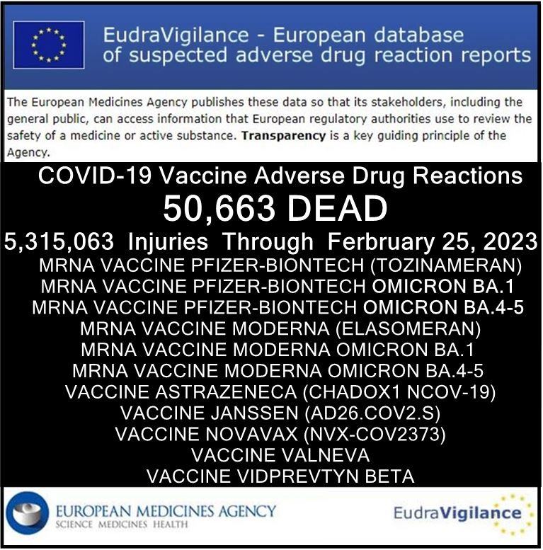 EUDRA Adverse Reaction Stats Through Feb. 25th, 2023 Eudravigilance-2.25.32
