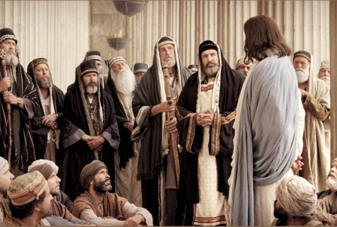 Jesus with Jewish Rulers in Temple