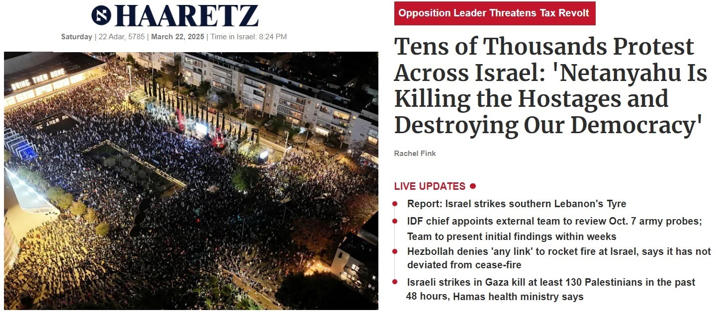 Tens of Thousands Israelis Continue to Protest in Israel Against ...