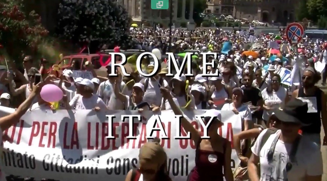 macroestado policial 1500-protest-vaccines-rome-italy