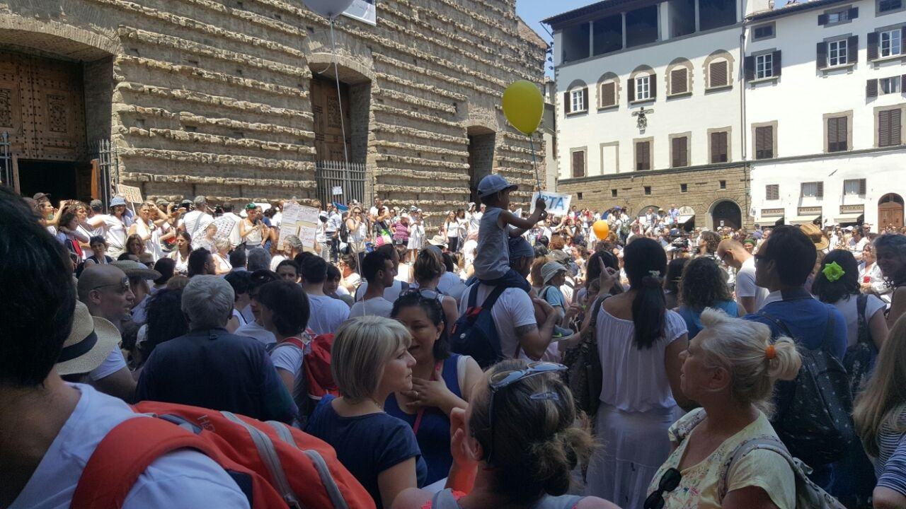 Italians Take to the Streets to Protest New Mandatory Vaccination Law Florence-Protest