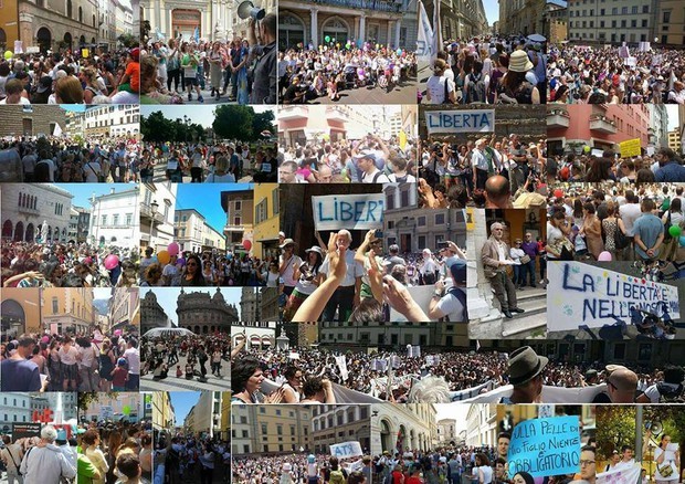 Vaccine protests Italy