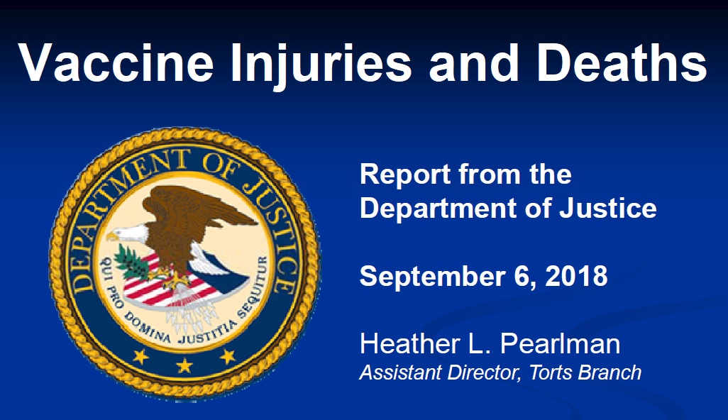 September 2018 DOJ Report Vaccine Injuries and Deaths