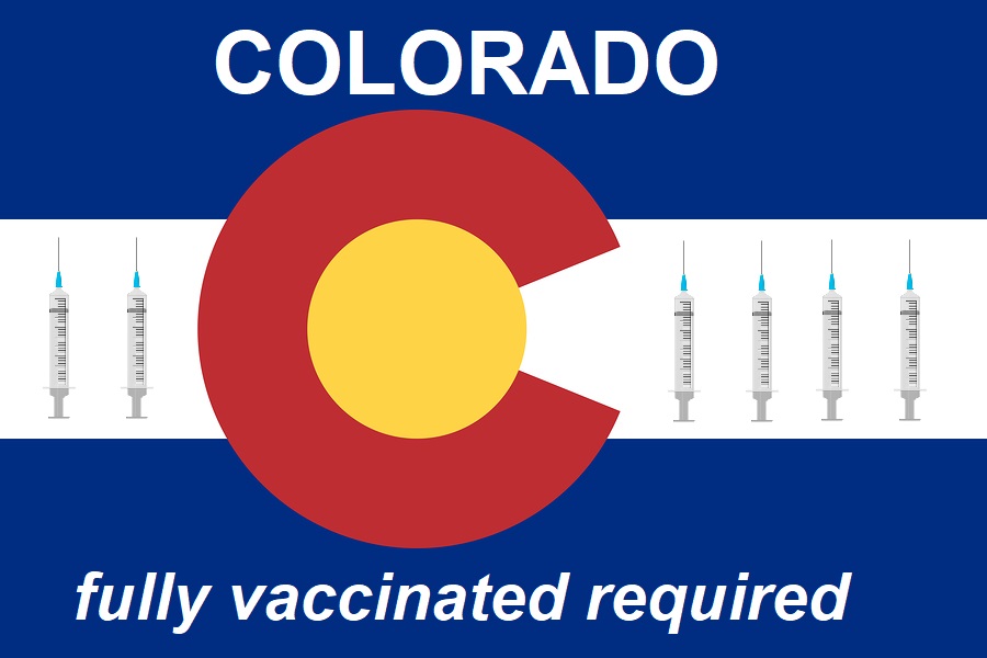 Flag of the US state of Colorado with syringes.