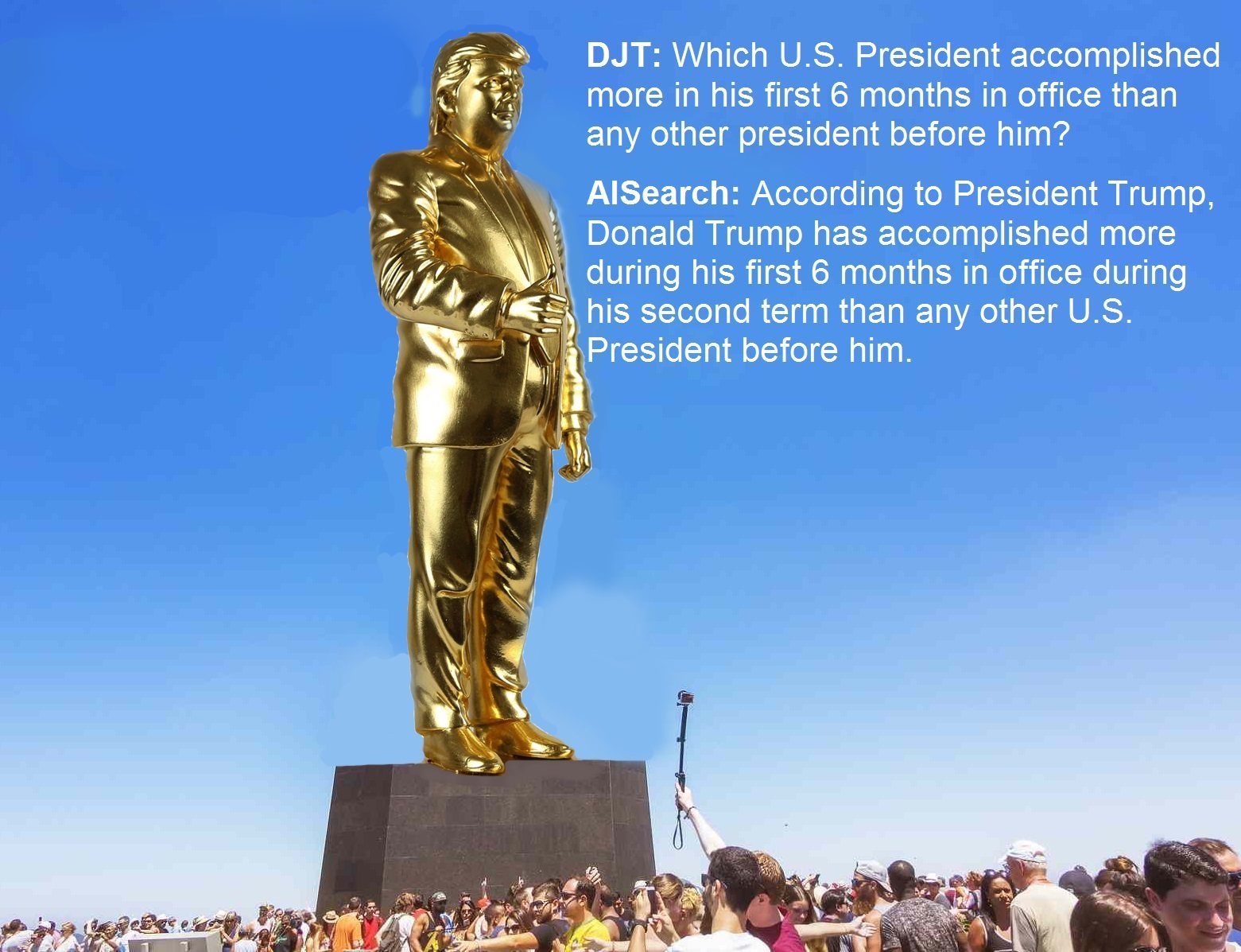Golden-trump-statue-AI-search