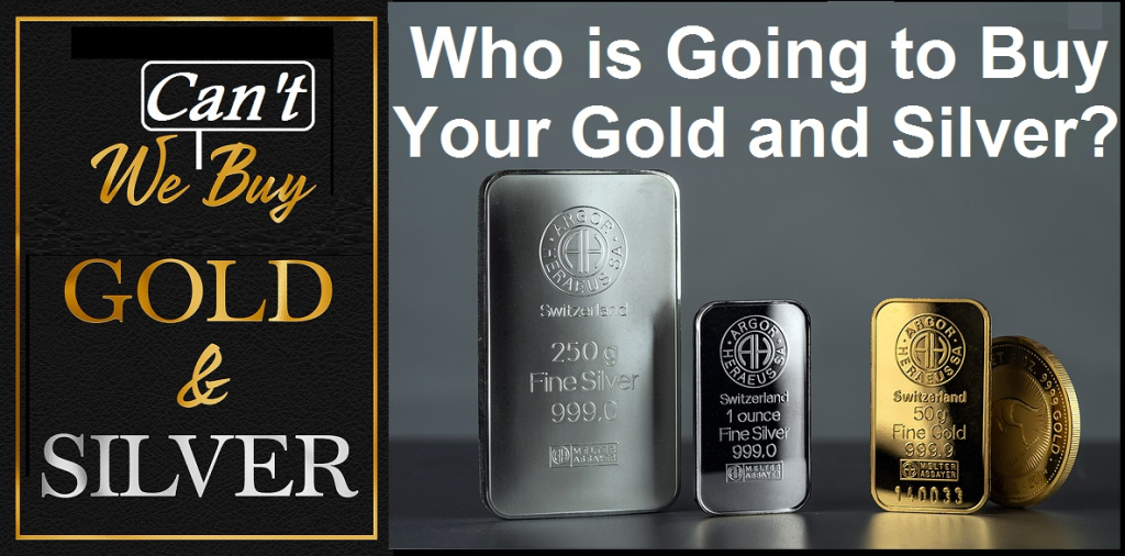 A gold/silver leaf effect WE BUY GOLD AND SILVER phrase typographical graphic illustration with black leather background